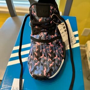 Adidas Kids' Sneakers - Black, Blue, and Pink Camouflage